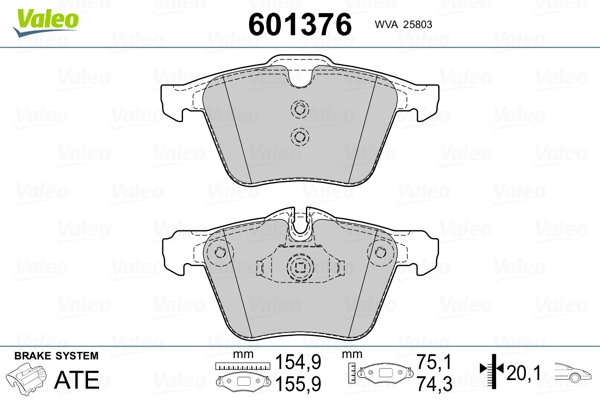 VALEO Első fékbetét 601376_VALEO