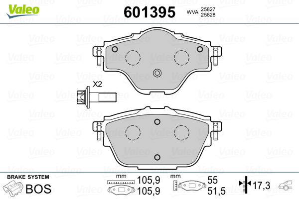 VALEO Hátsó fékbetét 601395_VALEO