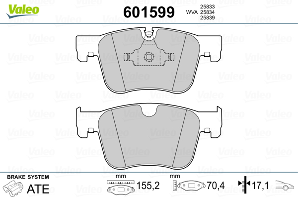 VALEO Első fékbetét 601599_VALEO