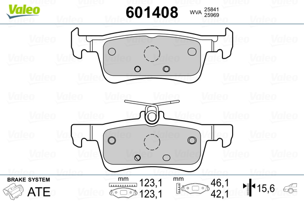 VALEO Hátsó fékbetét 601408_VALEO