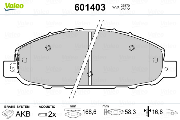 VALEO Első fékbetét 601403_VALEO