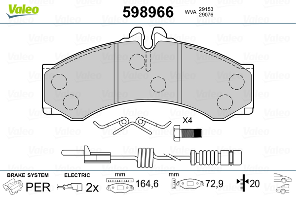 VALEO Első fékbetét 598966_VALEO