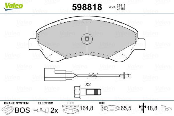 VALEO Első fékbetét 598818_VALEO