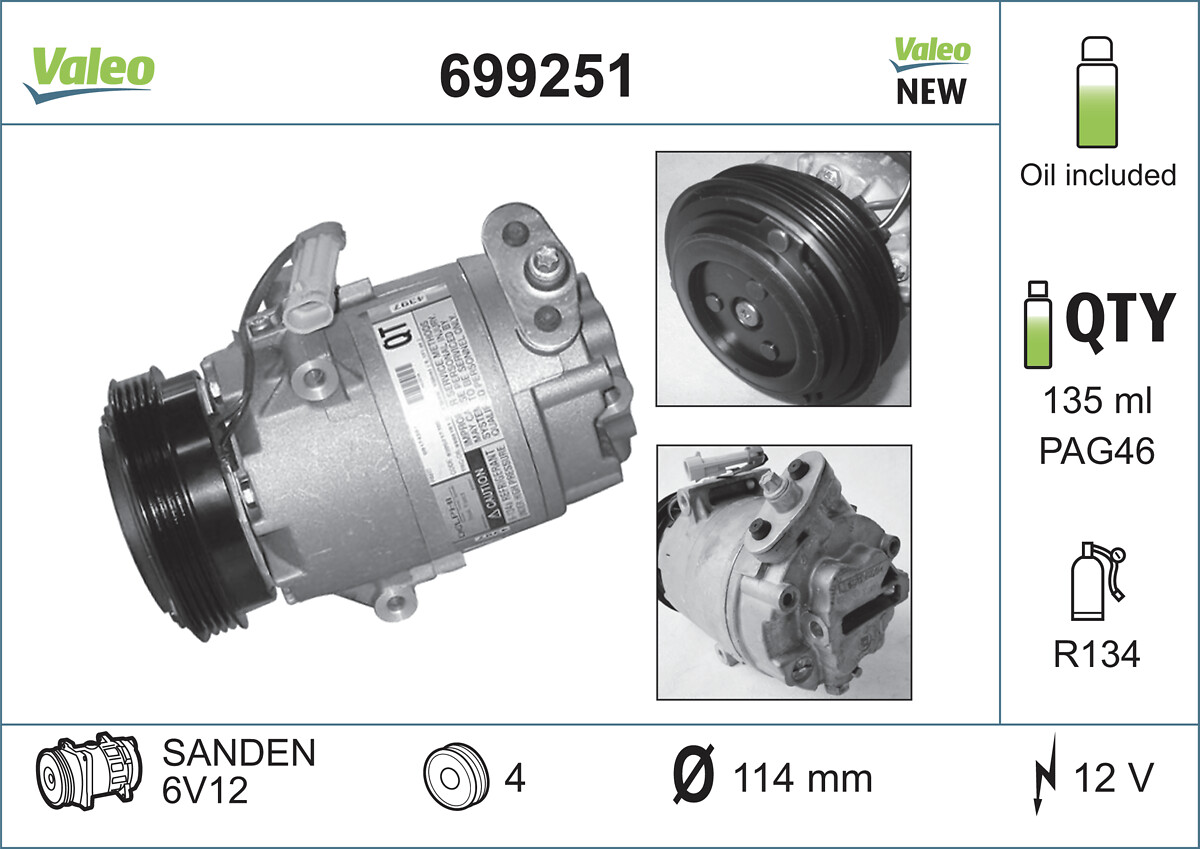 VALEO Klímakompresszor 699251_VALEO