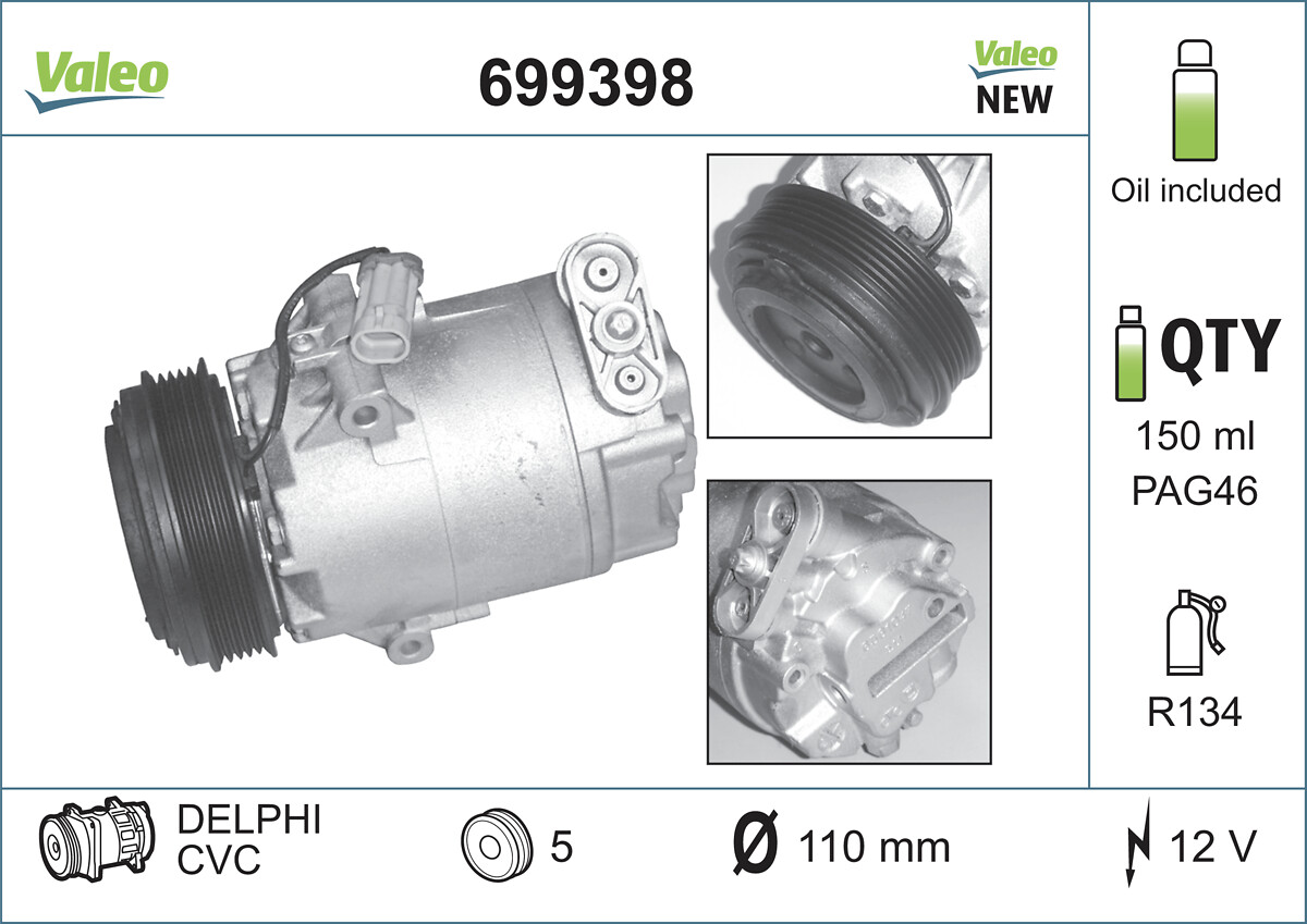 VALEO Klímakompresszor 699398_VALEO