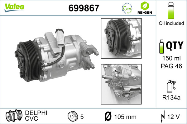 VALEO REMAN Klímakompresszor, felújított 699867_VALEO