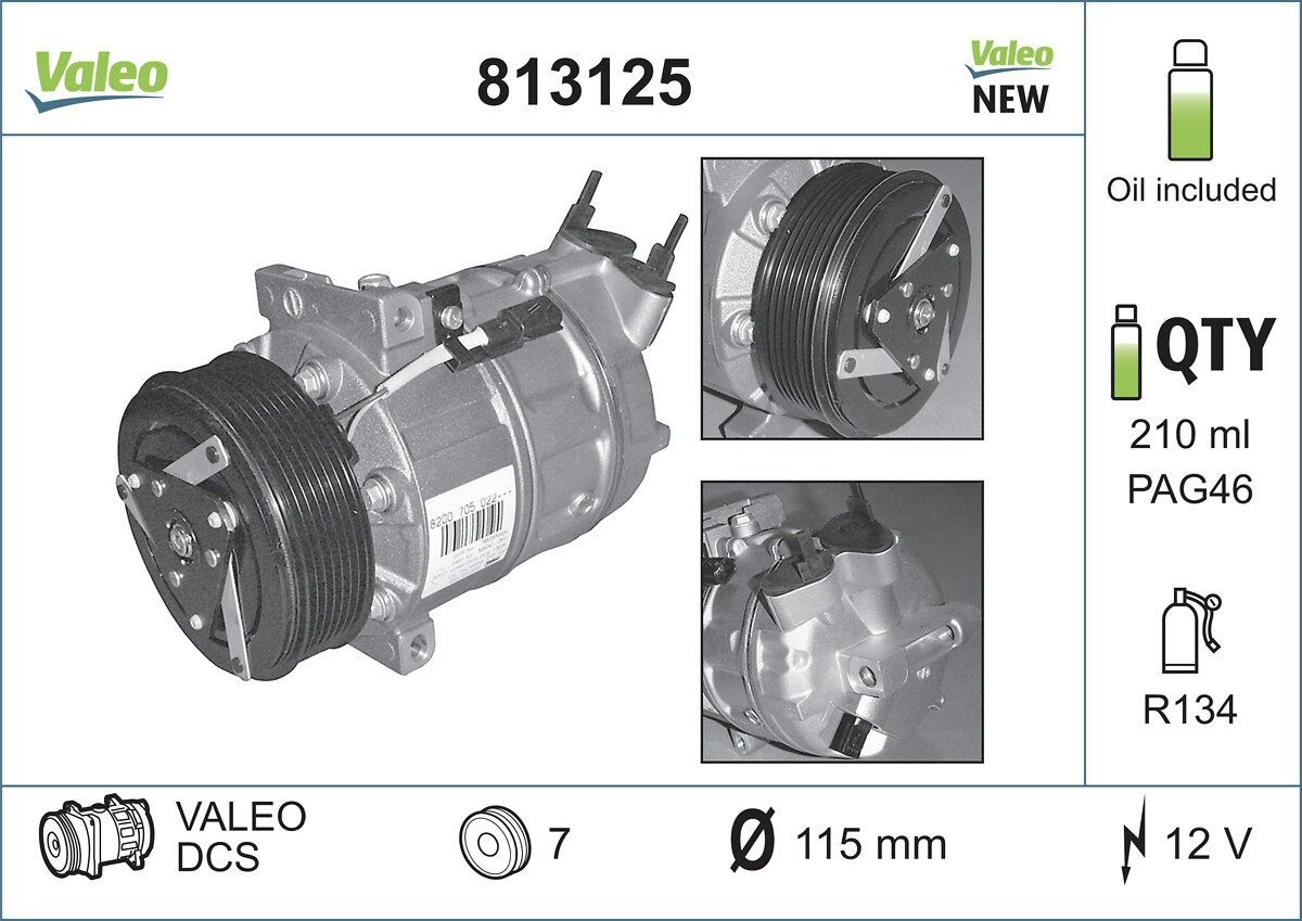 VALEO Klímakompresszor 813125_VALEO