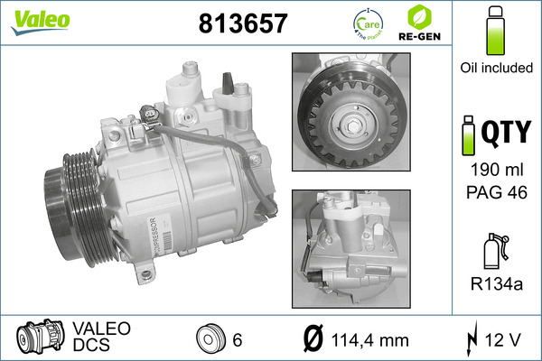 VALEO REMAN Klímakompresszor, felújított 813657_VALEO