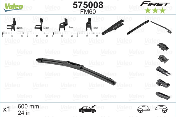 VALEO MULTIC. Ablaktörlő lapát 575008_VALEO