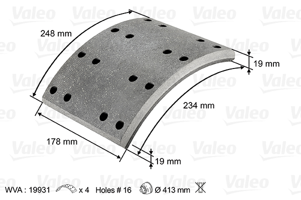 VALEO Fékpofa 219801_VALEO