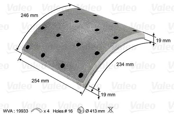 VALEO Fékpofa 219933_VALEO