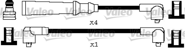 VALEO Gyújtókábel készlet 346593_VALEO