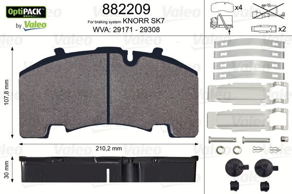 VALEO Hátsó fékbetét 882209_VALEO