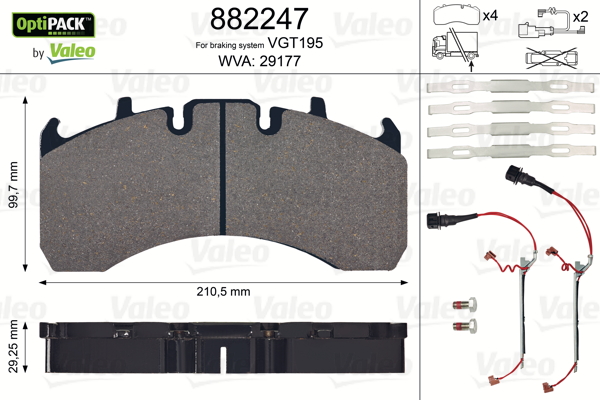 VALEO Hátsó fékbetét 882247_VALEO