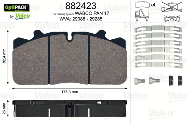 VALEO Fékbetét, mind 882423_VALEO