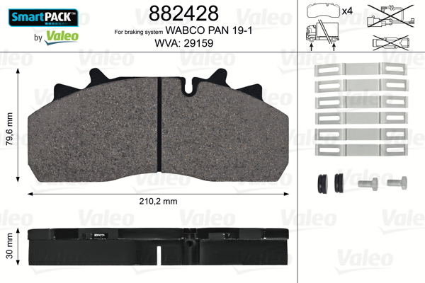 VALEO Fékbetét, mind 882428_VALEO