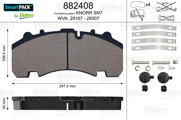 VALEO Fékbetét, mind 882408_VALEO