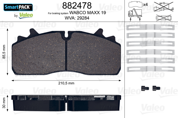 VALEO Fékbetét, mind 882478_VALEO