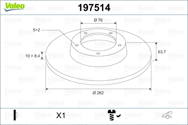 VALEO Hátsó féktárcsa 197514_VALEO