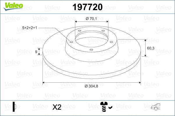 VALEO 197720_VALEO Hátsó féktárcsa