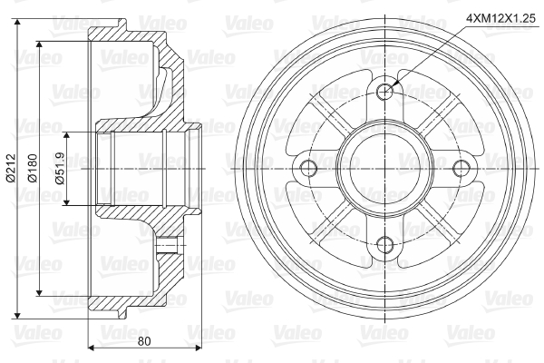 VALEO Fékdob 237001_VALEO