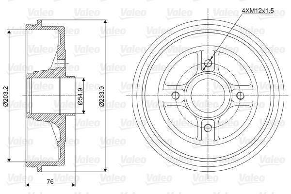 VALEO 237003_VALEO Fékdob