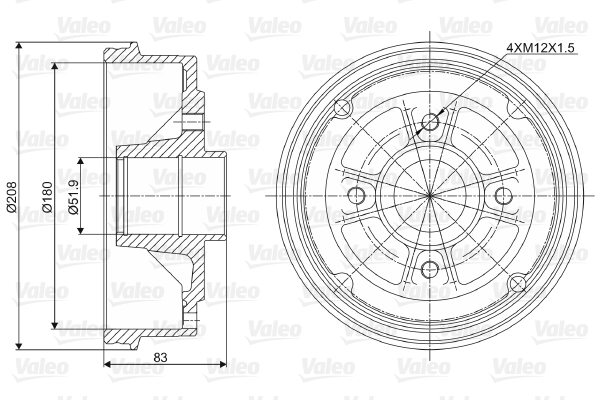 VALEO Fékdob 237006_VALEO