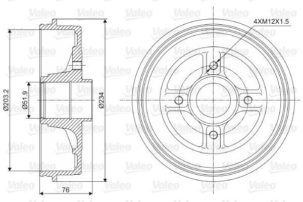 VALEO Fékdob 237008_VALEO