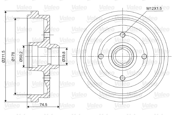 VALEO Fékdob 237009_VALEO