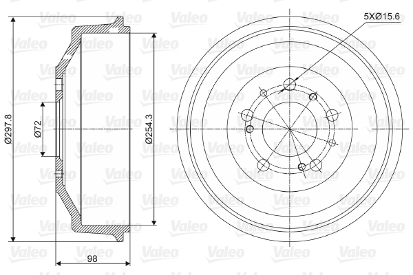 VALEO Fékdob 237014_VALEO