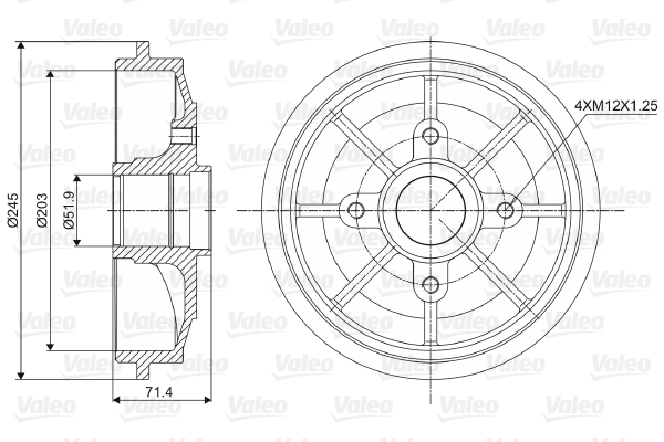 VALEO Fékdob 237016_VALEO