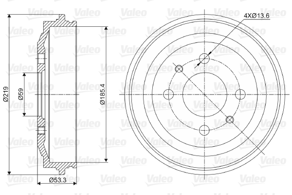 VALEO Fékdob 237024_VALEO