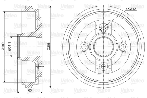 VALEO Fékdob 237026_VALEO