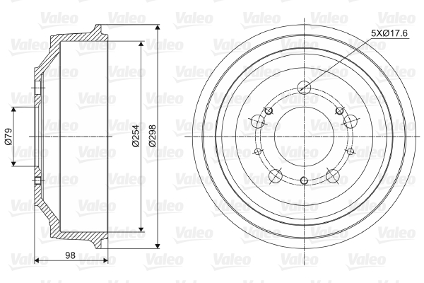 VALEO Fékdob 237028_VALEO