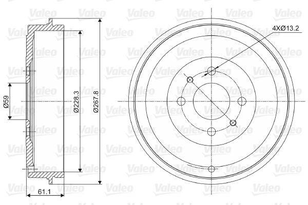 VALEO Fékdob 237036_VALEO