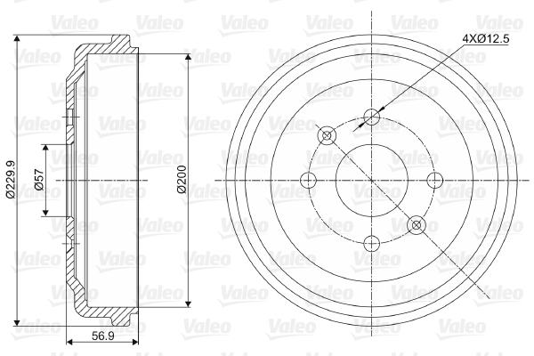 VALEO Fékdob 237041_VALEO