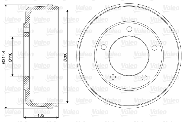 VALEO Fékdob 237048_VALEO