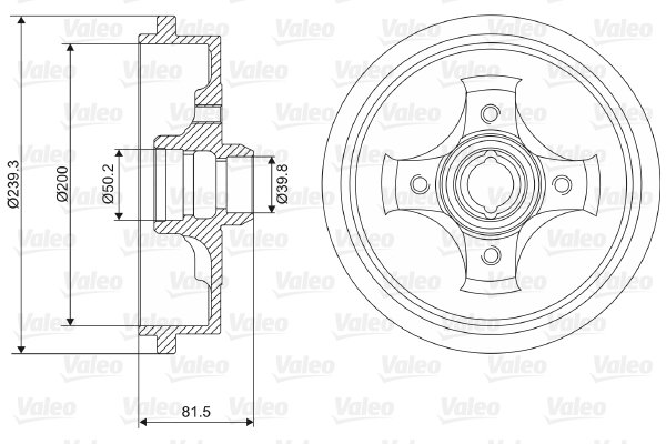 VALEO Fékdob 237049_VALEO