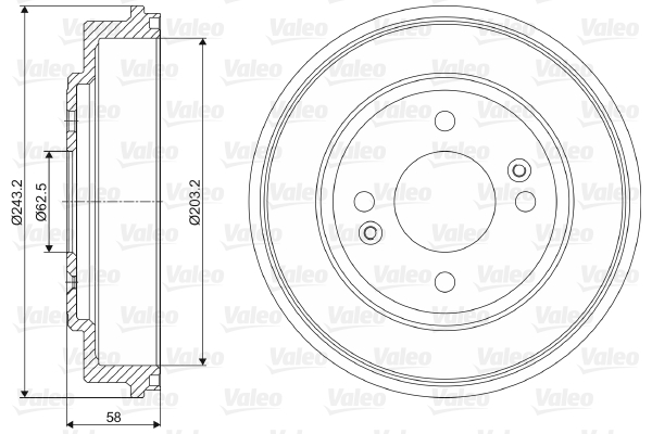 VALEO Fékdob 237051_VALEO