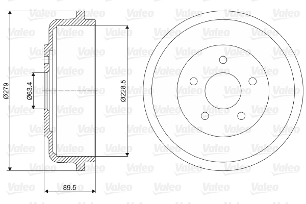 VALEO Fékdob 237053_VALEO