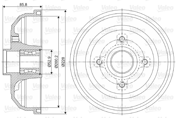 VALEO Fékdob 237058_VALEO