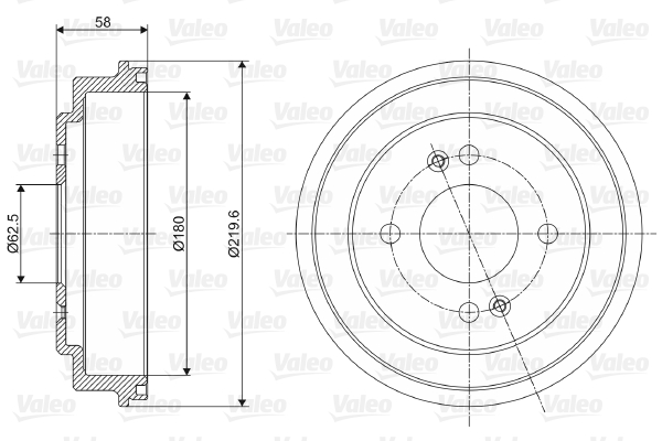 VALEO Fékdob 237059_VALEO