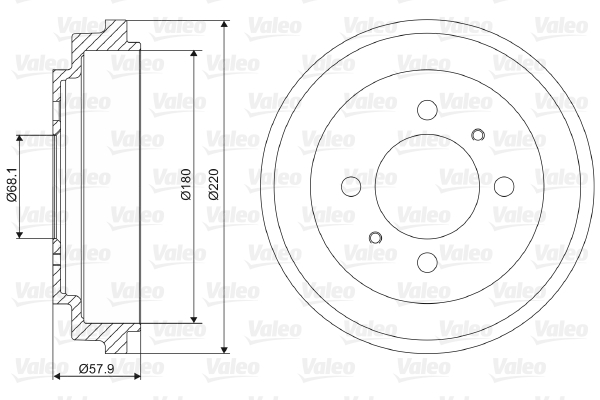 VALEO Fékdob 237061_VALEO