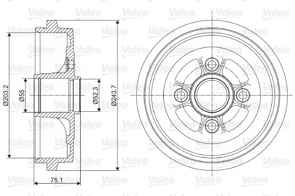 VALEO Fékdob 237062_VALEO