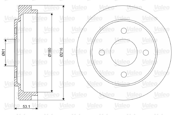 VALEO Fékdob 237075_VALEO