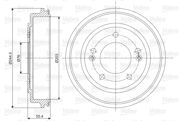 VALEO Fékdob 237076_VALEO