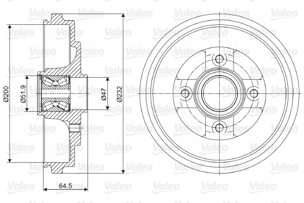 VALEO Fékdob 237079_VALEO