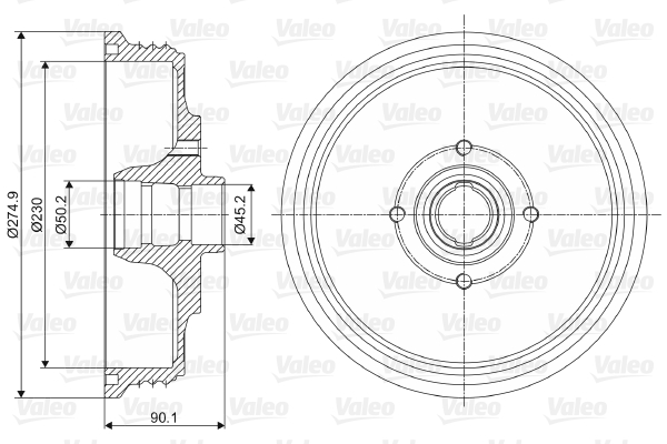 VALEO Fékdob 237086_VALEO