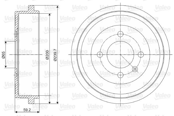 VALEO Fékdob 237096_VALEO