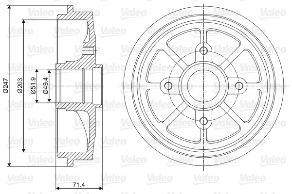 VALEO Fékdob 237097_VALEO